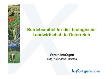 Betriebsmittel für die biologische Landwirtschaft in Österreich - AGES