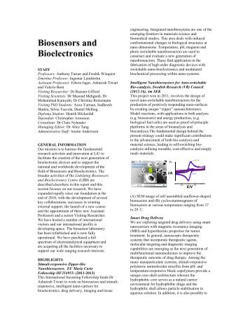 Biosensors and Bioelectronics - IFM - Linköping University