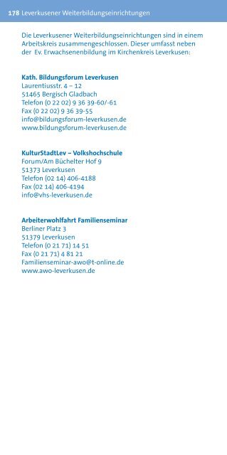 Zentrales Programm - Kirchenkreis Leverkusen