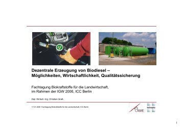 Dezentrale Erzeugung von Biodiesel ... - technoplus GmbH