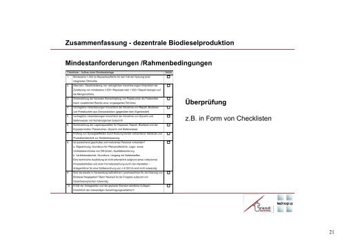 Dezentrale Erzeugung von Biodiesel ... - technoplus GmbH