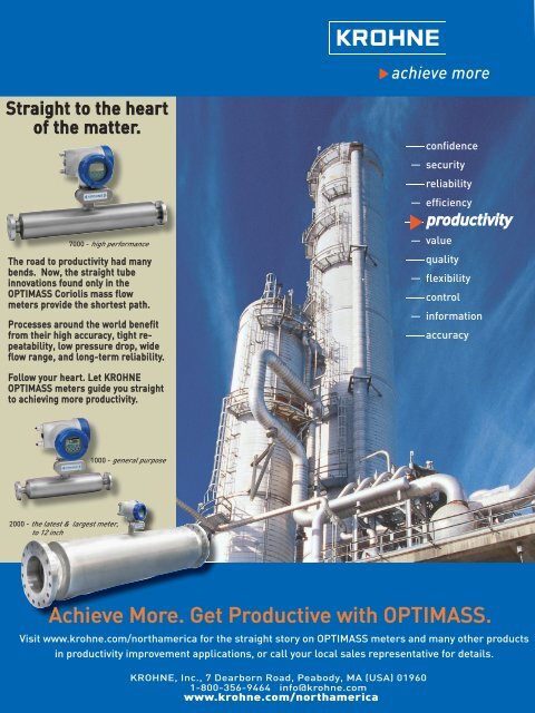 Achieve More Productivity with OPTIMASS - Krohne