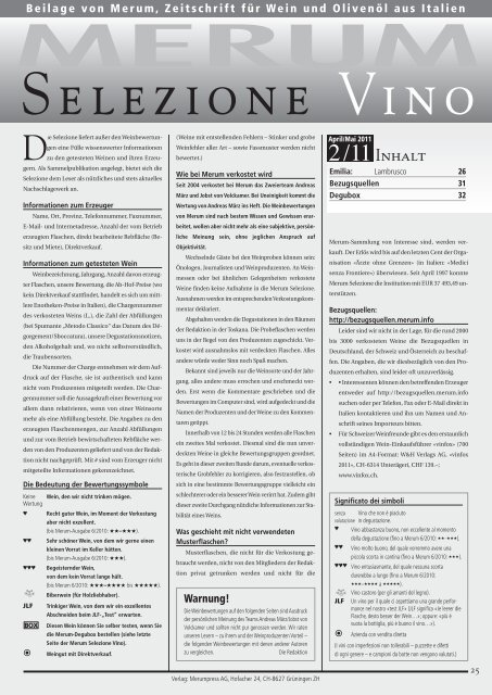 Lambrusco - die Verkostung in Selezione Merum 2011_2 (PDF