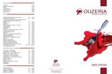 Getränke PDF download - Ouzeria