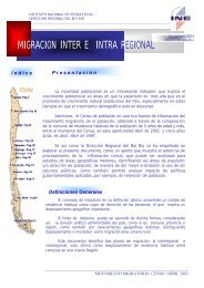 MIGRACION INTER E INTRA REGIONAL - INE BÍO-BÍO