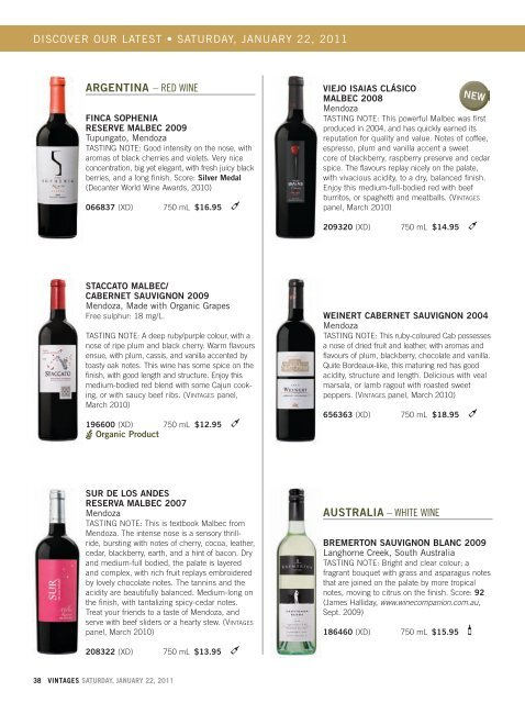 January 22 - Vintages