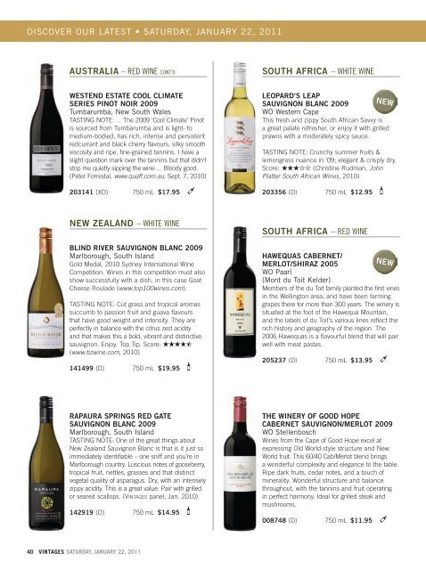 January 22 - Vintages