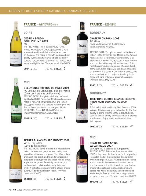 January 22 - Vintages