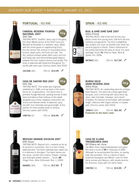 January 22 - Vintages