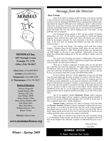 Winter-Spring 2009 - MOMMAS, Inc.