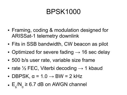 Talk slides at 2010 AMSAT Space Symposium - Phil Karn, KA9Q