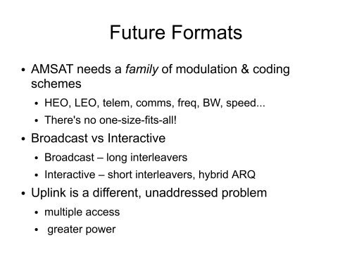 Talk slides at 2010 AMSAT Space Symposium - Phil Karn, KA9Q