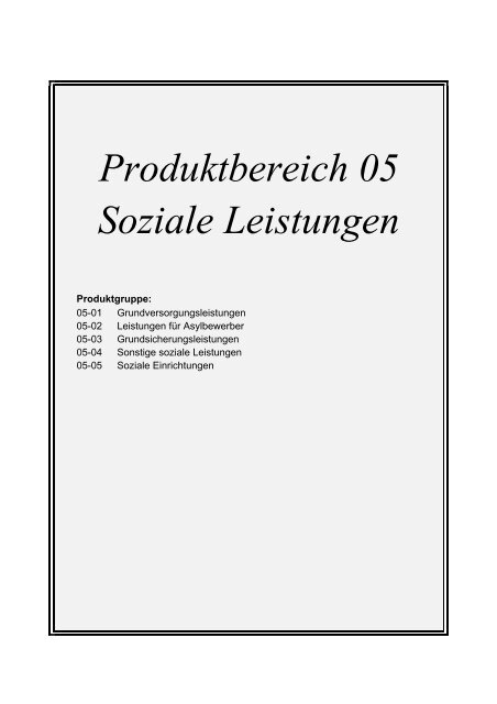 Produktbereich 05 Soziale Leistungen - Drensteinfurt