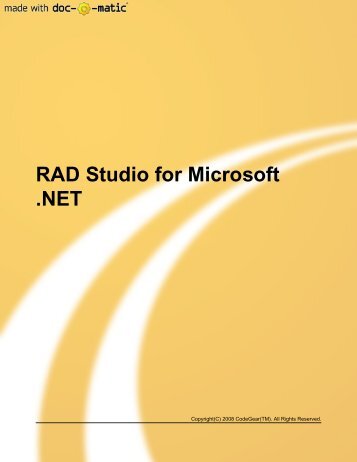 RAD Studio for Microsoft .NET - Embarcadero Technologies