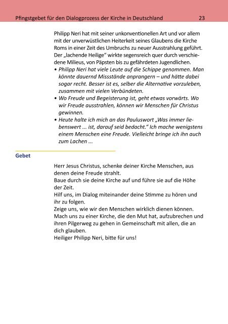 Geöffnet für Gottes Geist - Pfingstgebet für den Dialogprozess der ...