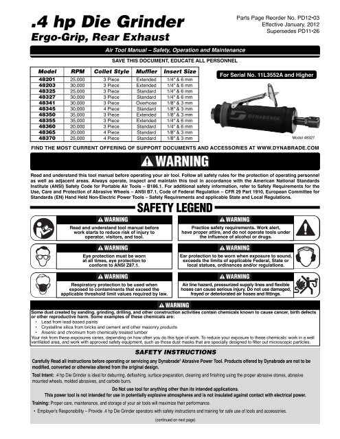 4 hp Die Grinder - Dynabrade Inc.