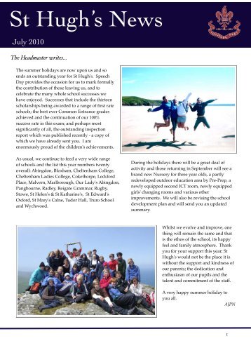 July 2010 newsletter - St Hughs