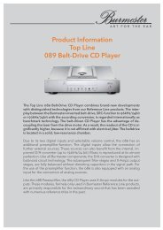 Product information 089 CD Player - Burmester Audiosysteme GmbH