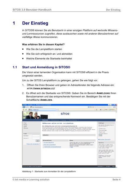 SITOS 3.8 Benutzer-Handbuch Einstieg und Benutzerkonto - bit
