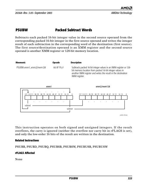 AMD x86-64 Architecture Programmer's Manual, Volume 4, 128-Bit ...