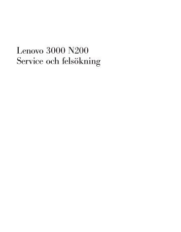 Lenovo 3000 N200 Service och felsökning