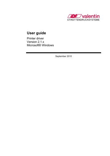 User guide - Carl Valentin GmbH