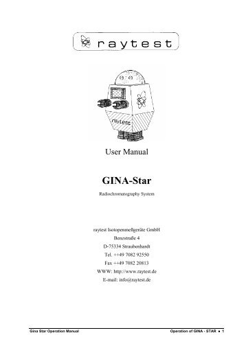 Operation of GINA - STAR - raytest