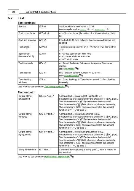 5 EA eDIP320-8 commands - Electronic Assembly