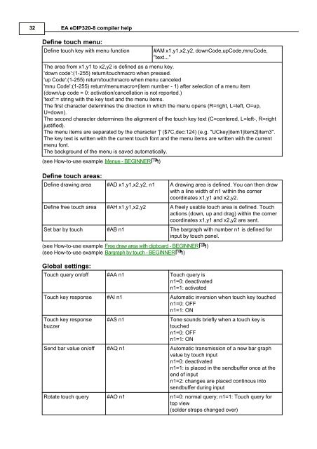 5 EA eDIP320-8 commands - Electronic Assembly