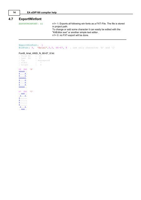 5 EA eDIP160-7 commands - Electronic Assembly