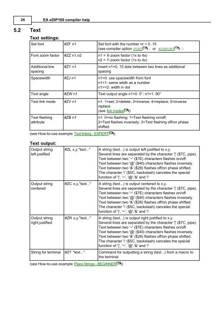 5 EA eDIP160-7 commands - Electronic Assembly