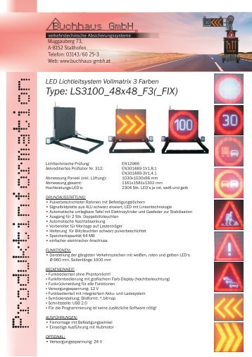 LED Lichtleitsystem Vollmatrix 3 Farben Type - Buchhaus GmbH