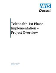 Telehealth 1st Phase Implementation – Project Overview - NHS Dorset