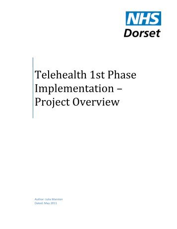 Telehealth 1st Phase Implementation – Project Overview - NHS Dorset