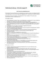 Stellenbeschreibung / Anforderungsprofil - Dresdner Factoring AG