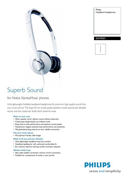 SHH9501/00 PHILIPS Headband headphones