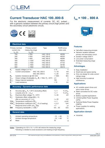 HAC 100~800-S - Europower Components Ltd