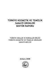 türkiye kozmetik ve temizlik sanayii ürünleri sektör raporu - TOBB