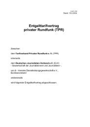 Entgelttarifvertrag privater Rundfunk (TPR) - Deutscher Journalisten ...