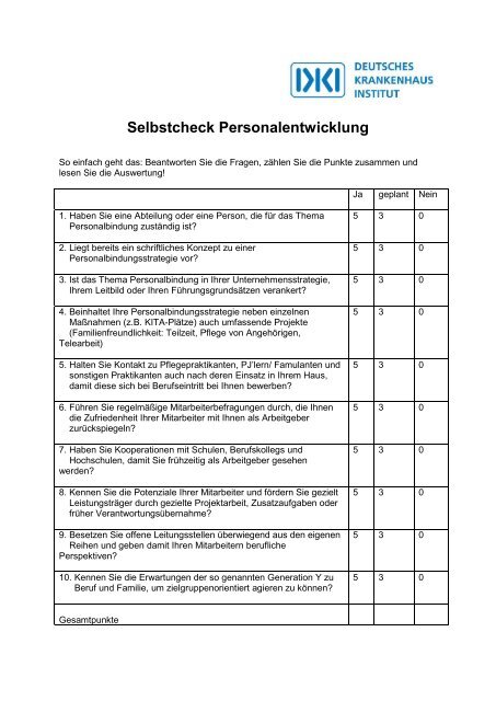 Selbstcheck Personalentwicklung