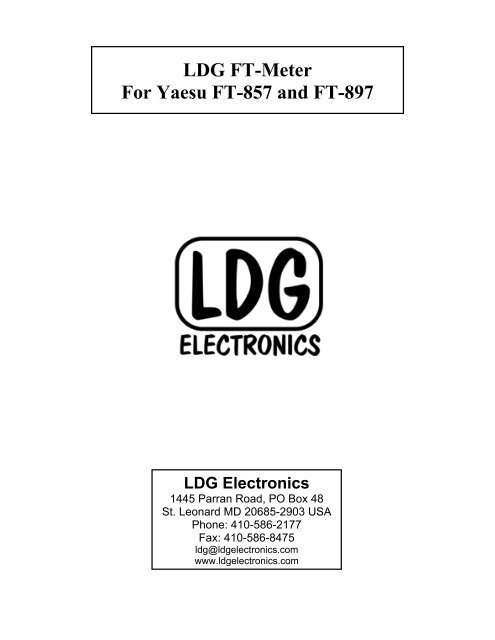 LDG FT-Meter For Yaesu FT-857 and FT-897