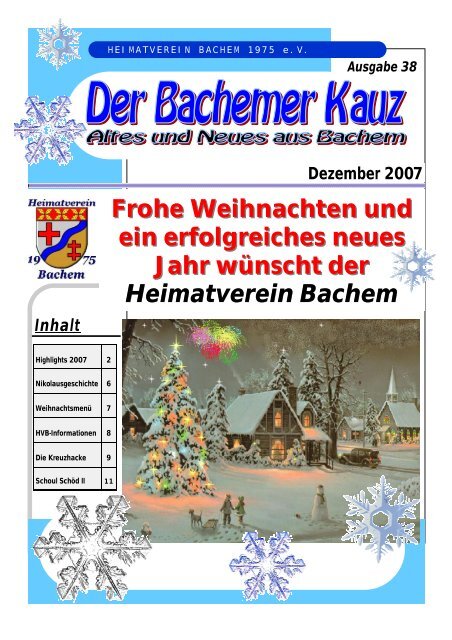 Ausgabe 38 - Dezember 2007 - Heimatverein Bachem 1975 eV