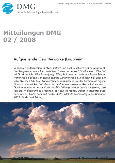 Mitteilungen DMG 02 / 2008 - Deutsche Meteorologische ...