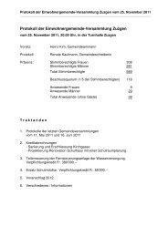 Protokoll der Einwohnergemeinde-Versammlung Zuzgen