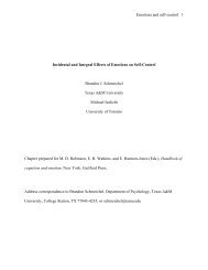 Emotions and self-control 1 Incidental and Integral ... - Michael Inzlicht