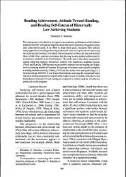 Reading Achievement, Attitude Toward Reading, and Reading Seif ...