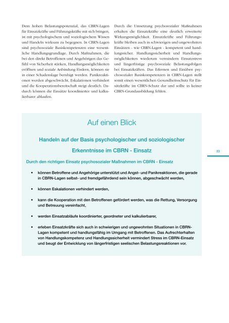 Psychosoziales Krisenmanagement in CBRN-Lagen / Psychosocial ...