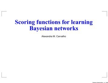 Scoring functions for learning Bayesian networks - KDBio