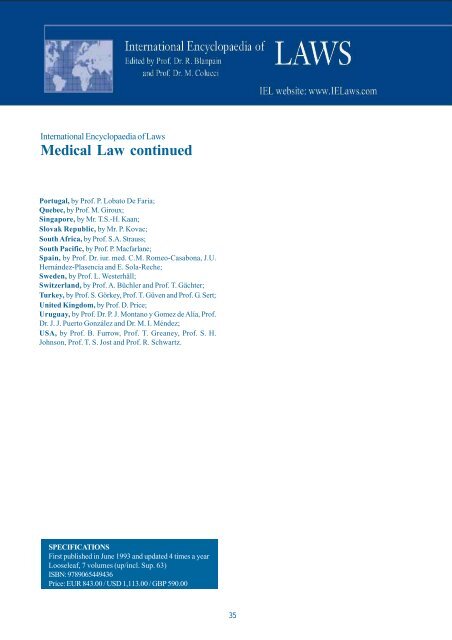 Catalogue - International Encyclopaedia of Laws