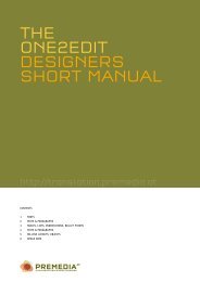 the one2edit designers short manual - Premedia
